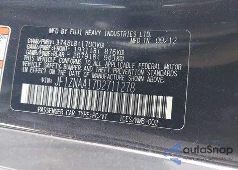 2013 Scion Fr-S z USA, uszkodzony, nr VIN JF1ZNAA17D2711278